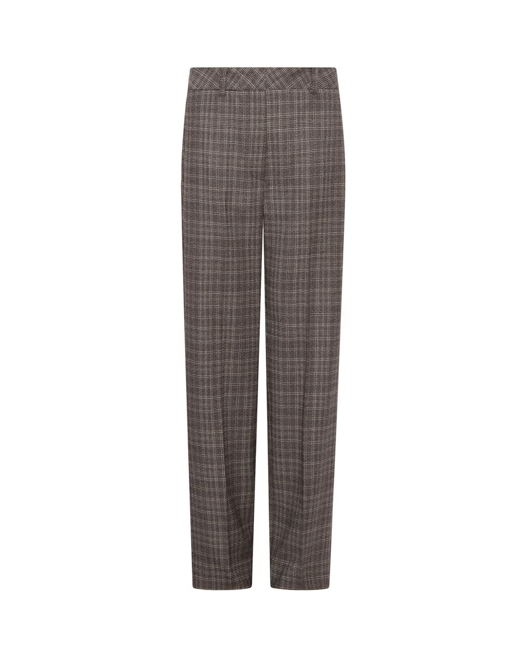 Marella Brown Wool-Blend Straight Trousers