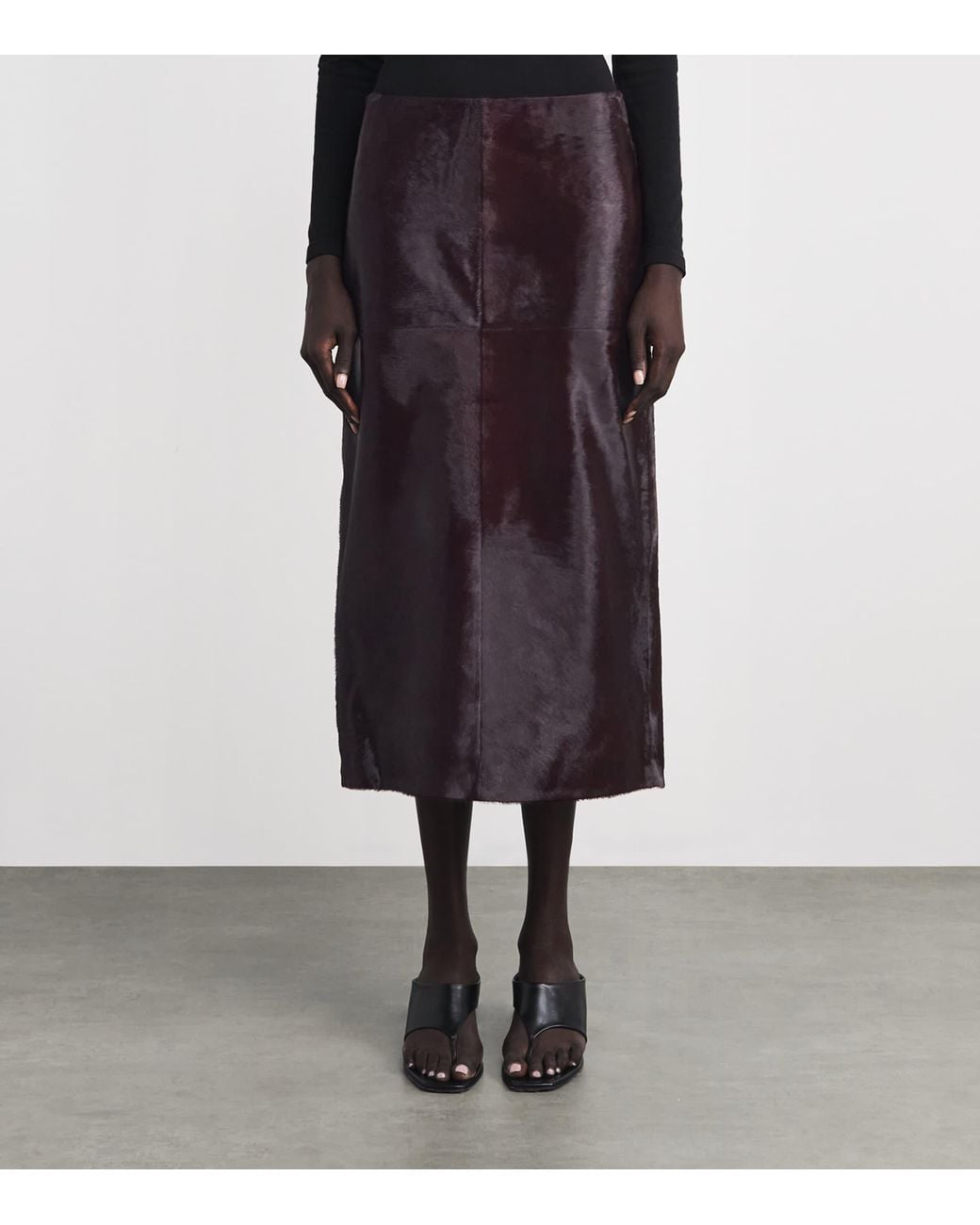 Jonathan Simkhai Purple Calf Hair Tobiana Midi Skirt