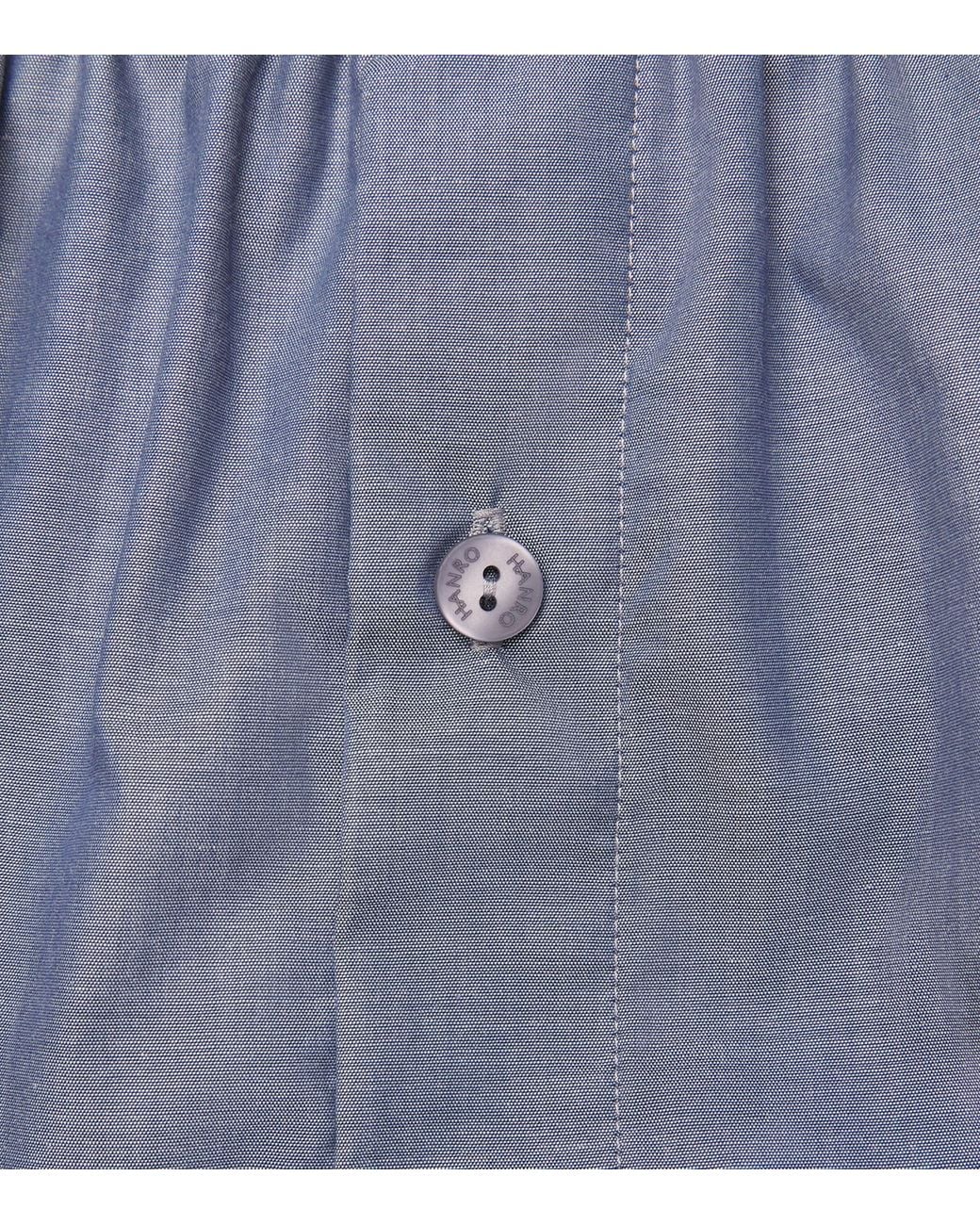 Hanro Blue Cotton Woven Boxer Shorts for men
