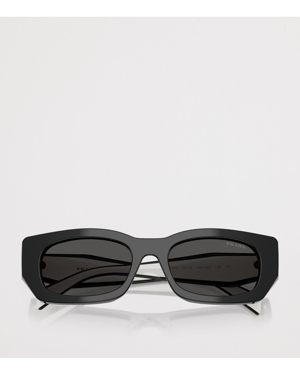 Prada Black Acetate Rectangular Sunglasses