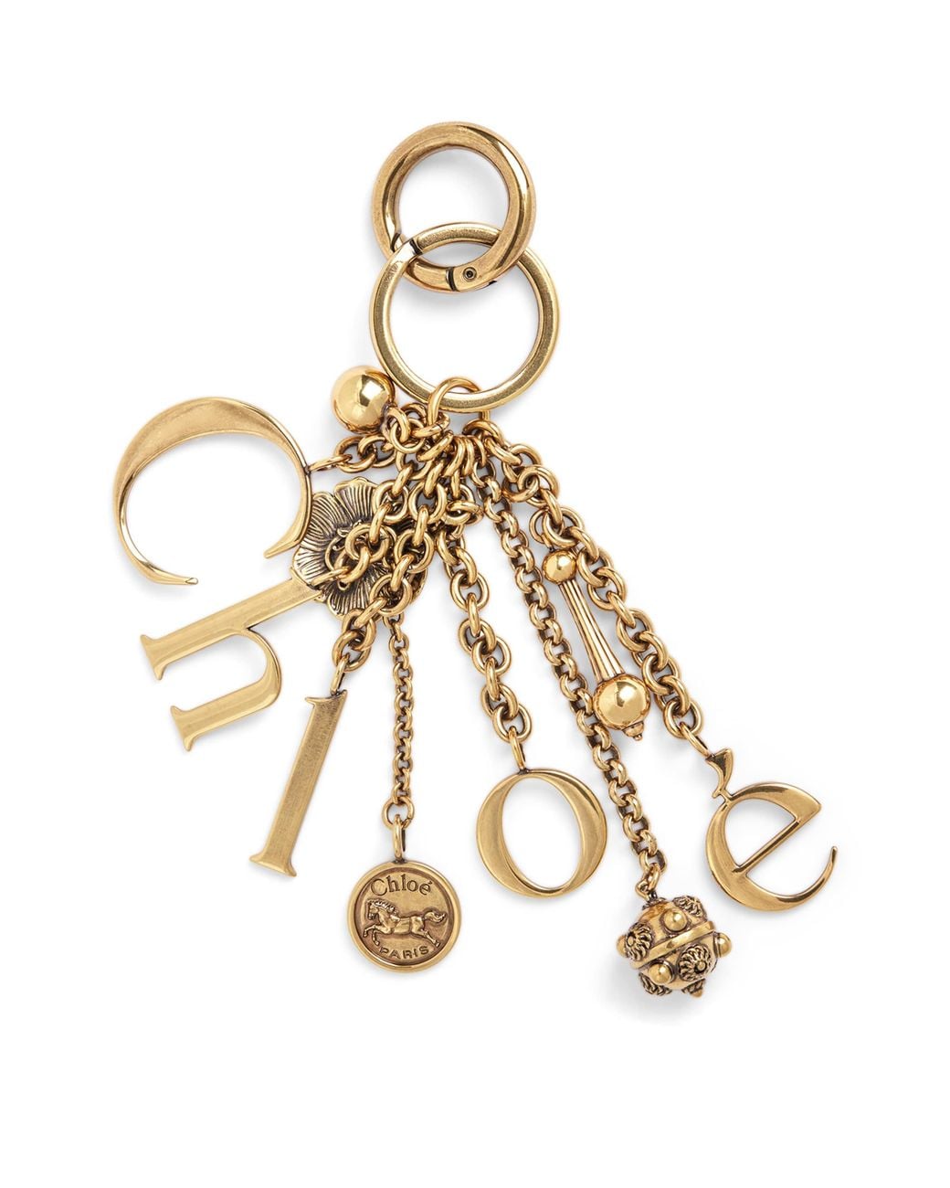 Chloé Metallic Symbols Logo Keyring