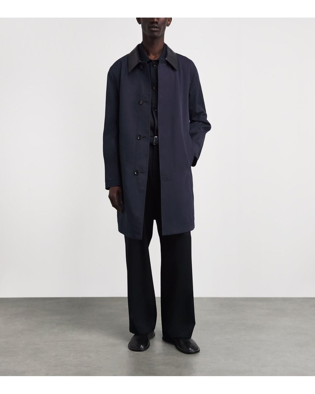 Brioni Blue Leather-Trim Reversible Jacket for men