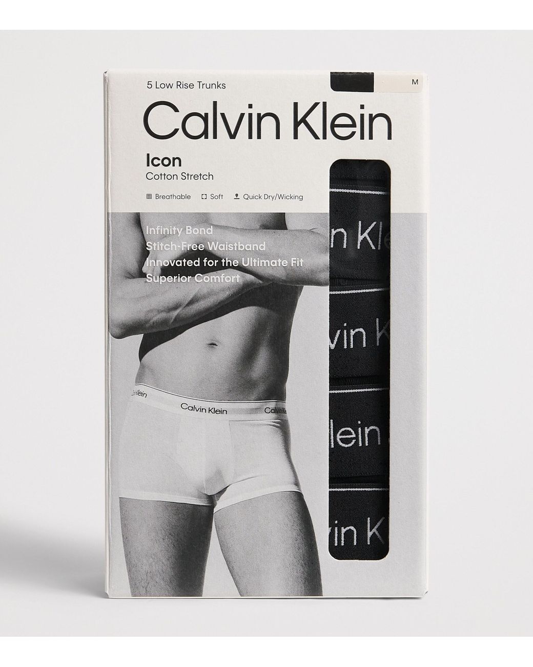 Calvin Klein Black Stretch-Cotton Icon Boxer Briefs for men