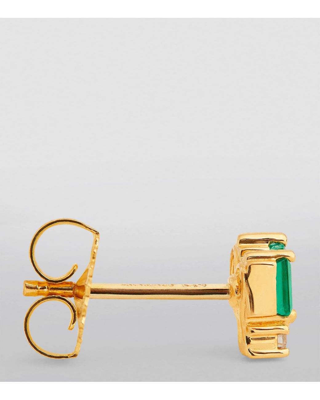 Suzanne Kalan Green Yellow Gold, Diamond And Emerald Classic Stud Earrings