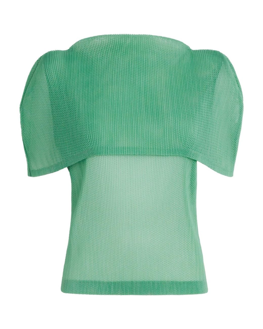 Pleats Please Issey Miyake Green Tatami August Top