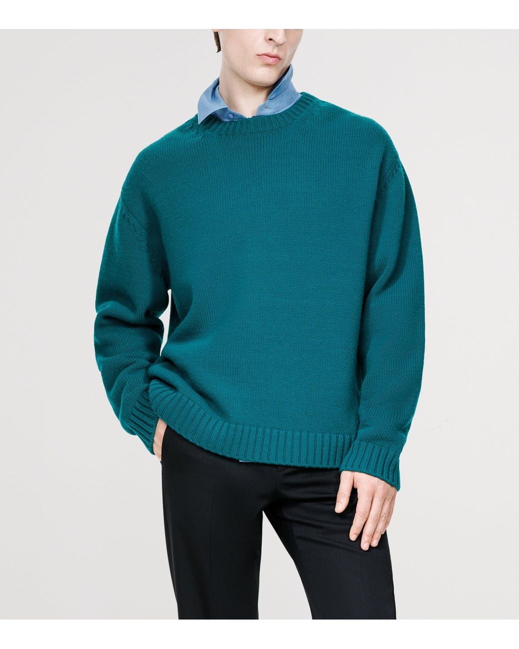 Tom Ford Green Virgin Wool-Cashmere Sweater for men