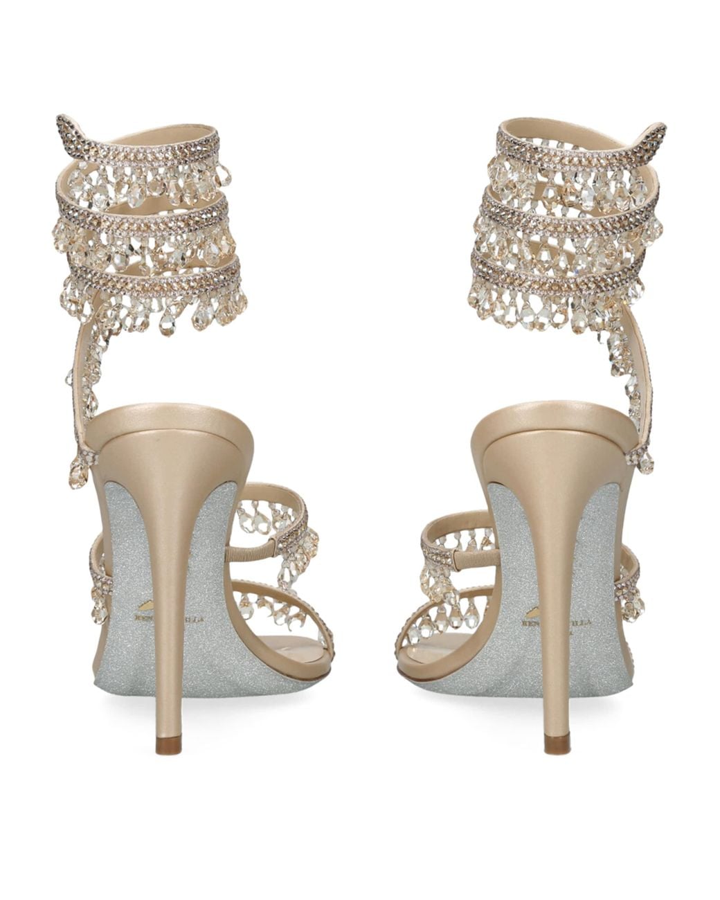 Rene Caovilla Metallic Embellished Chandelier Sandals 105