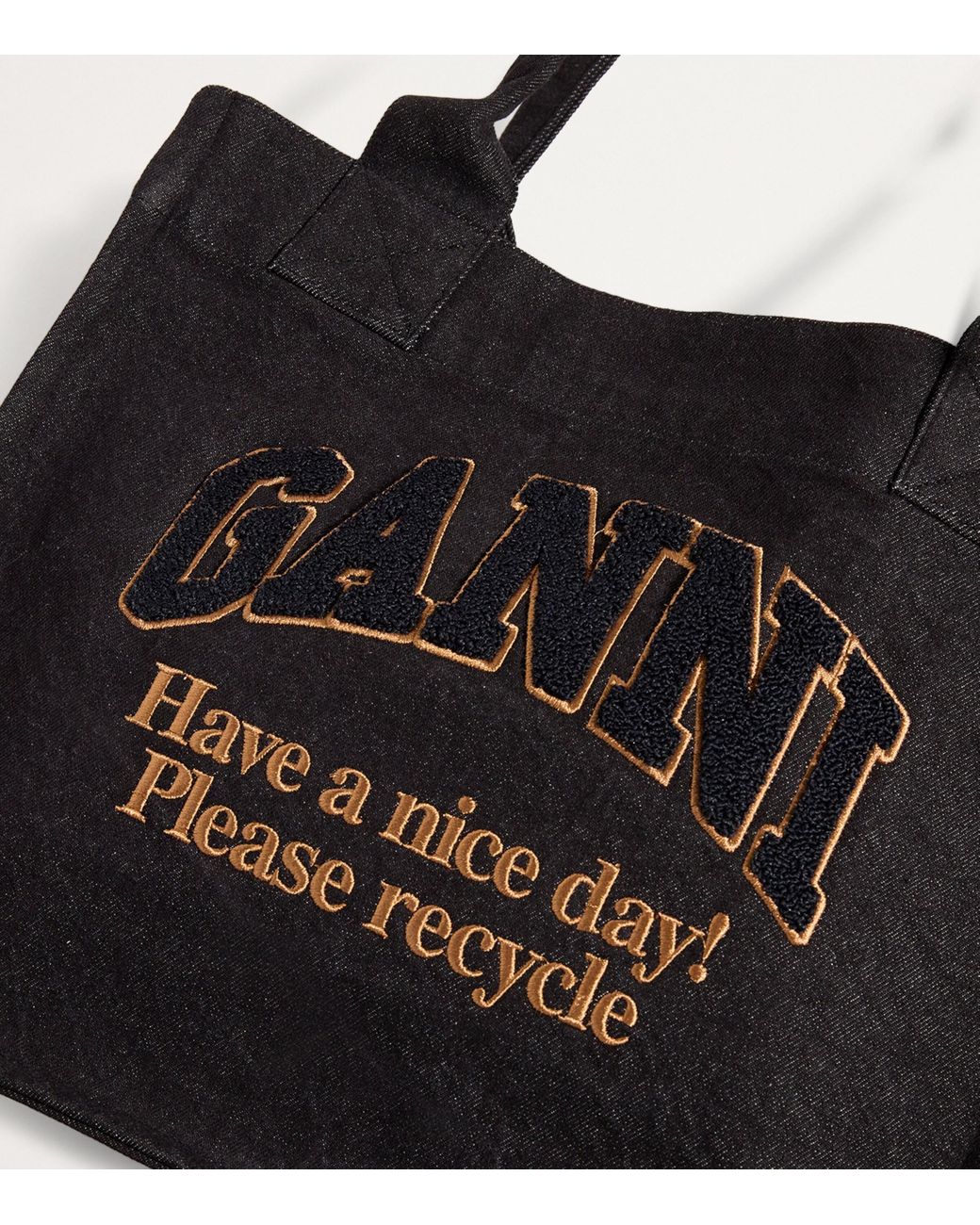 Ganni Large Easy Shopper Bag in Black | Lyst