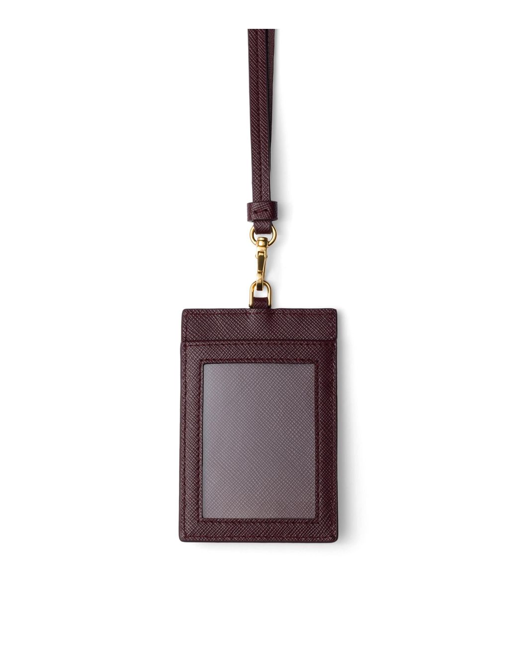 Prada Purple Saffiano Leather Badge Holder