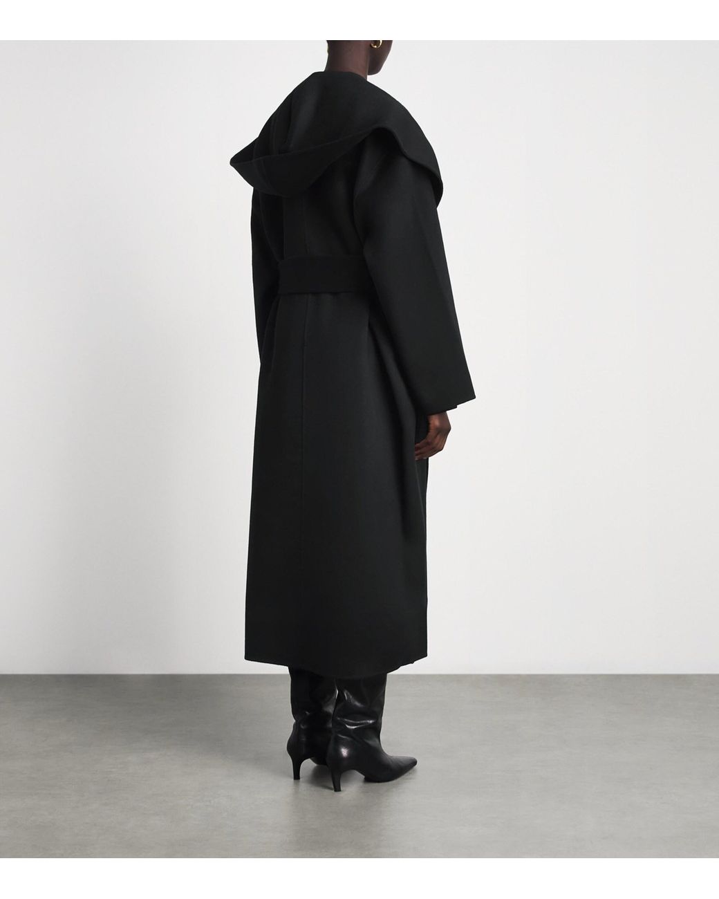 Totême Black Wool Hooded Coat