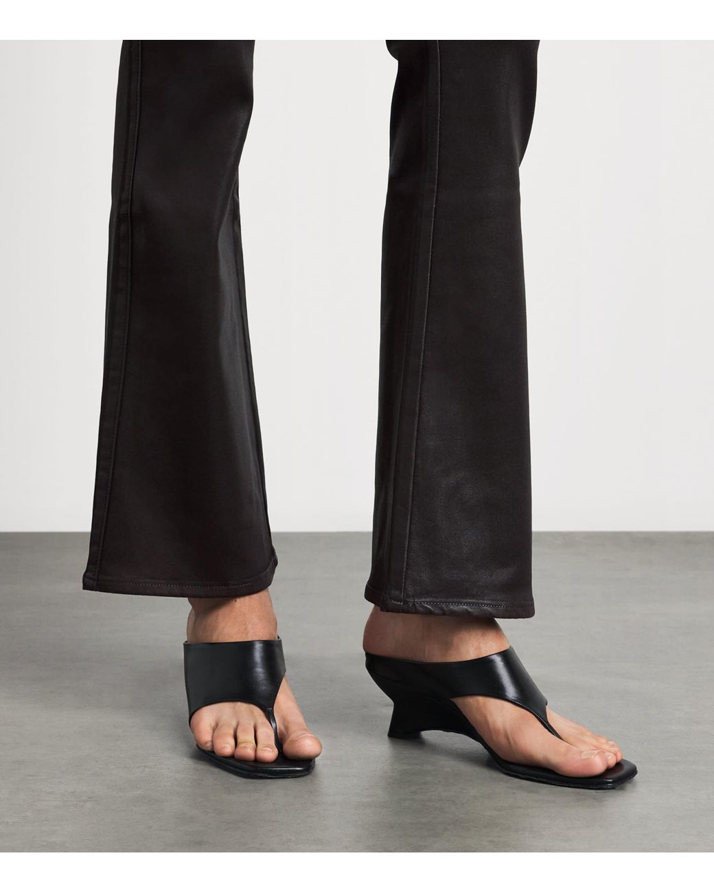 PAIGE Black Coated Laurel Canyon Bootcut Jeans