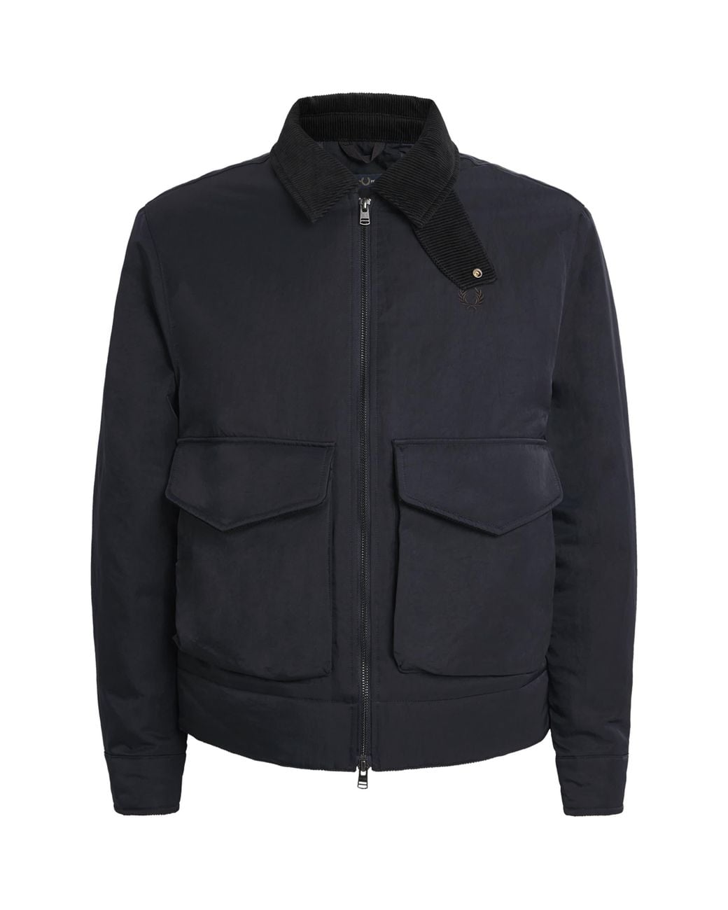 Fred Perry Black Padded Caban Jacket for men