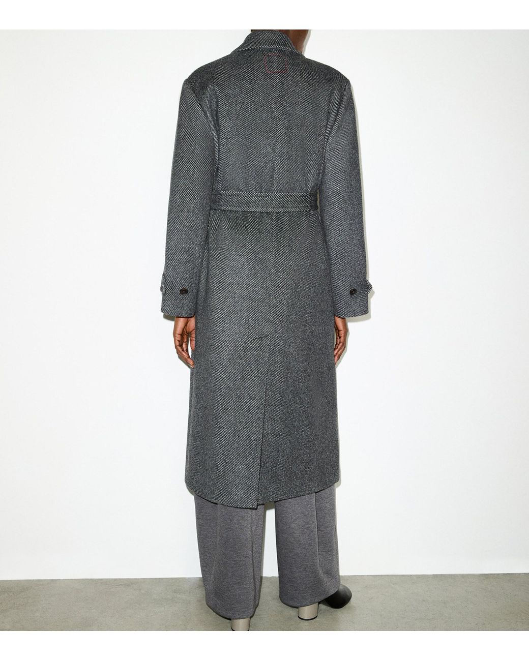 MAX&Co. Gray Virgin Wool Belted Coat