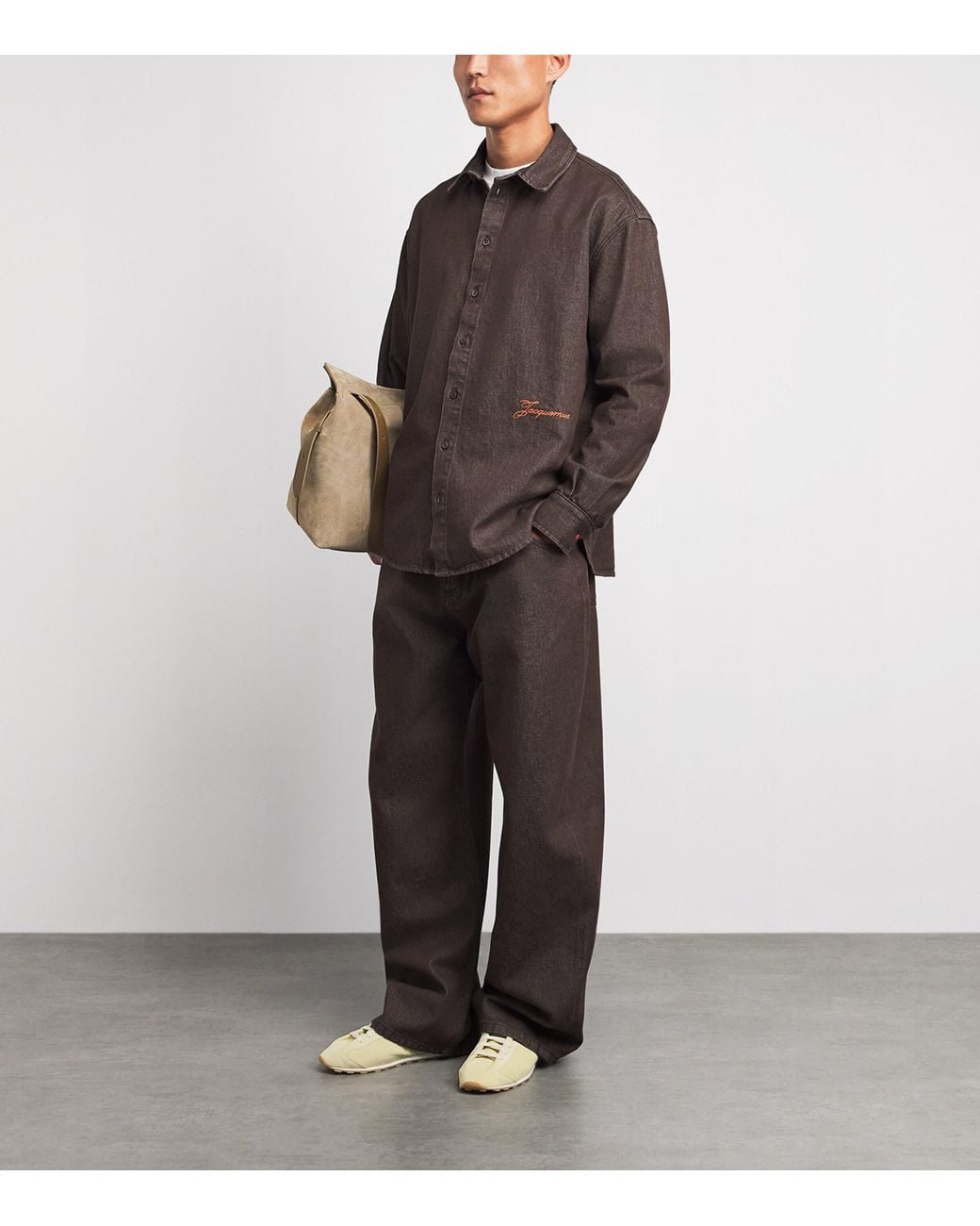 Jacquemus Brown Simon Denim Shirt for men