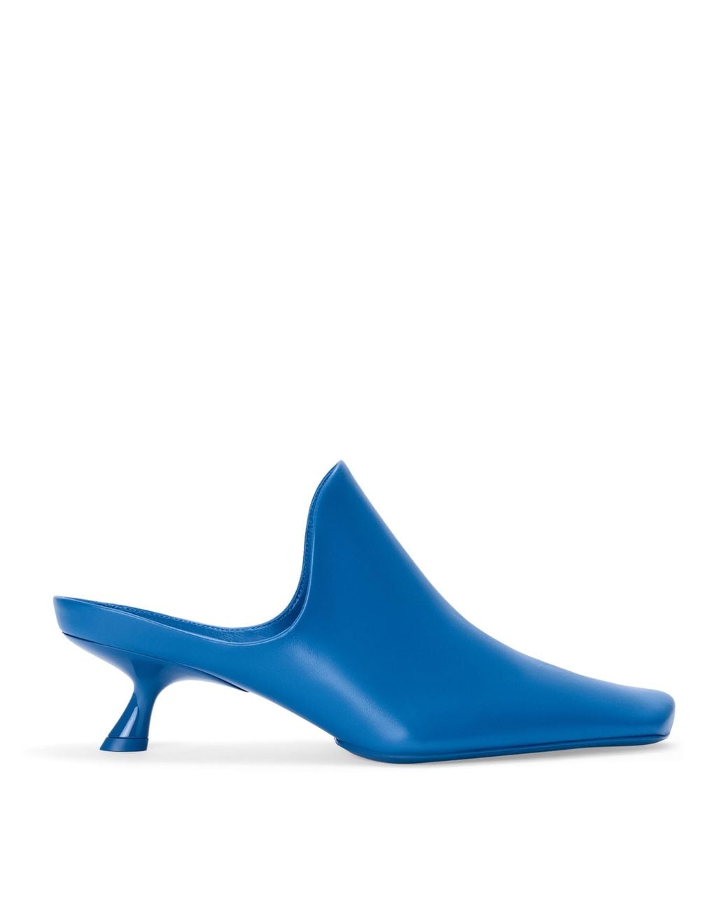 Loewe Blue Lambskin Emily Heeled Mules 45