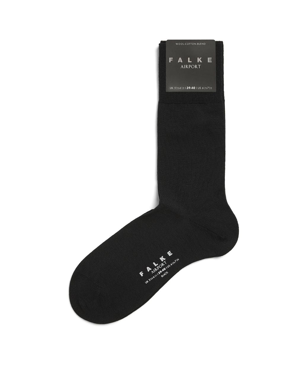 Falke Black Virgin Wool-Blend Airport Socks for men