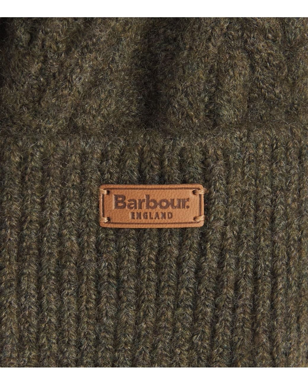 Barbour Green Pom-Pom Elsdon Beanie