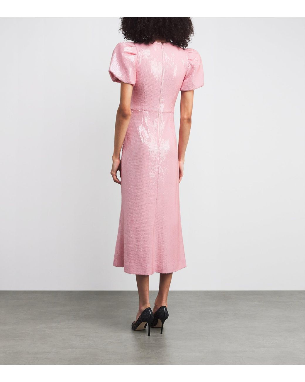 Rebecca Vallance Sequinned Bow Lydia Midi Dress in Pink | Lyst Canada