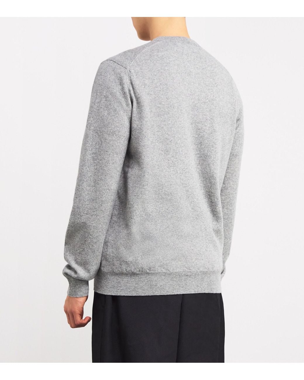 COMME DES GARÇONS PLAY Gray Wool Heart Cardigan for men