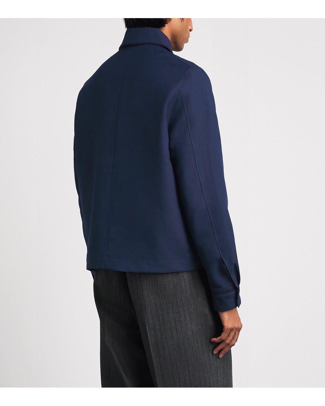 Drole de Monsieur Blue Embroidered Bomber Jacket for men