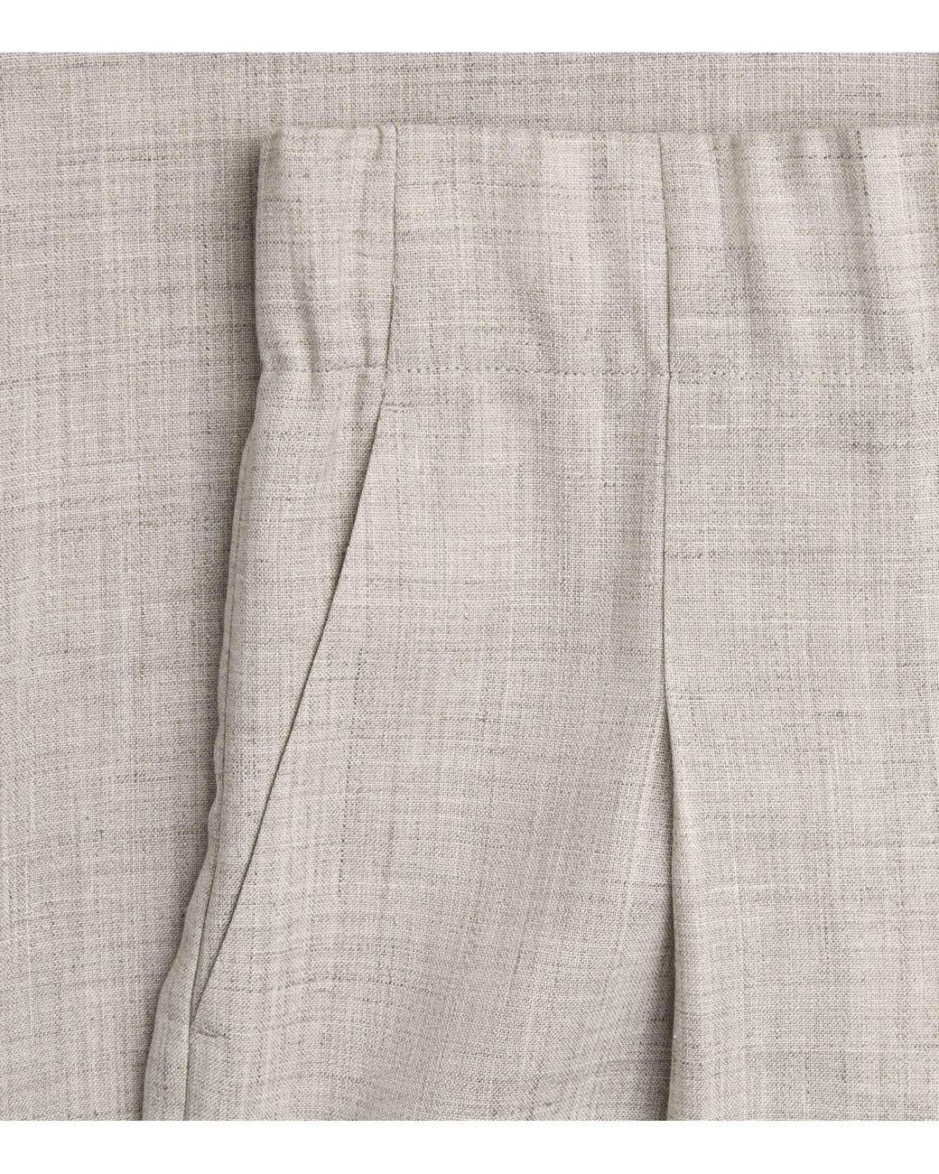Lafayette 148 New York White Wool-Cashmere Wide-Leg Trousers