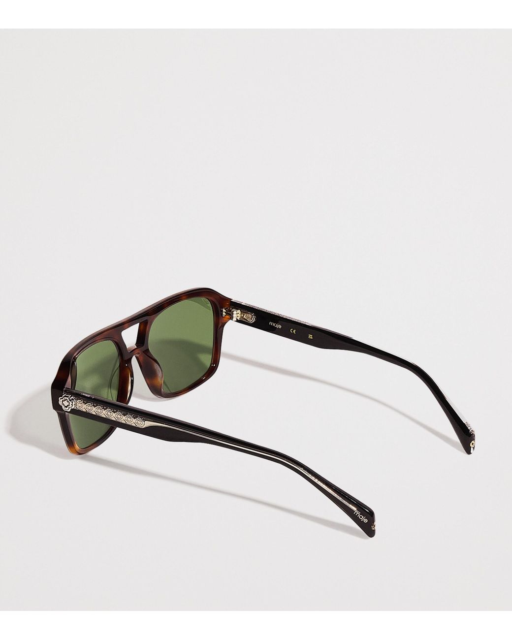 Maje Green Acetate Square Aviator Sunglasses