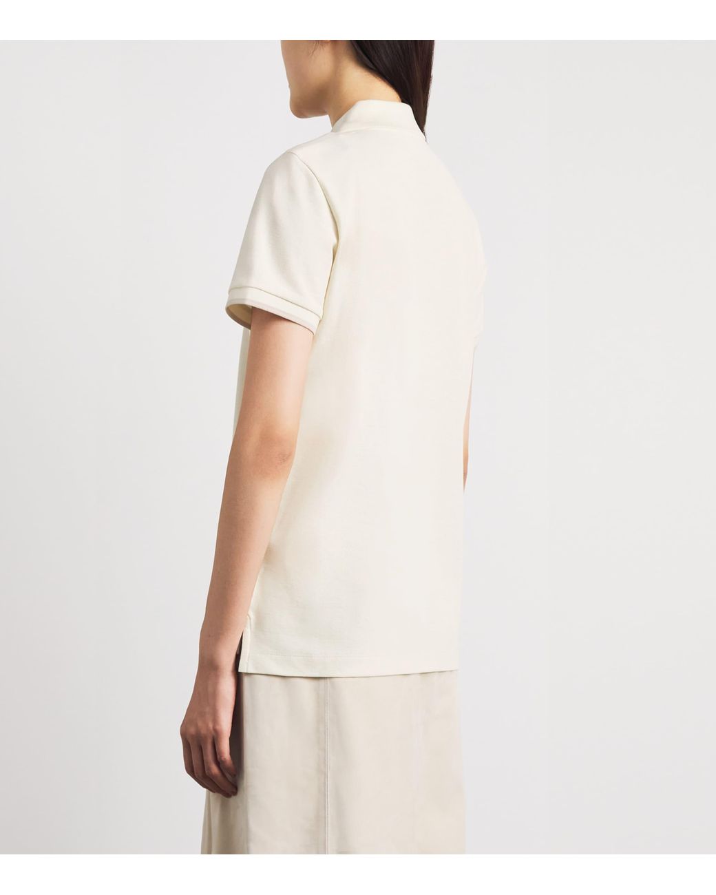 Moncler White Cotton Logo Polo Shirt