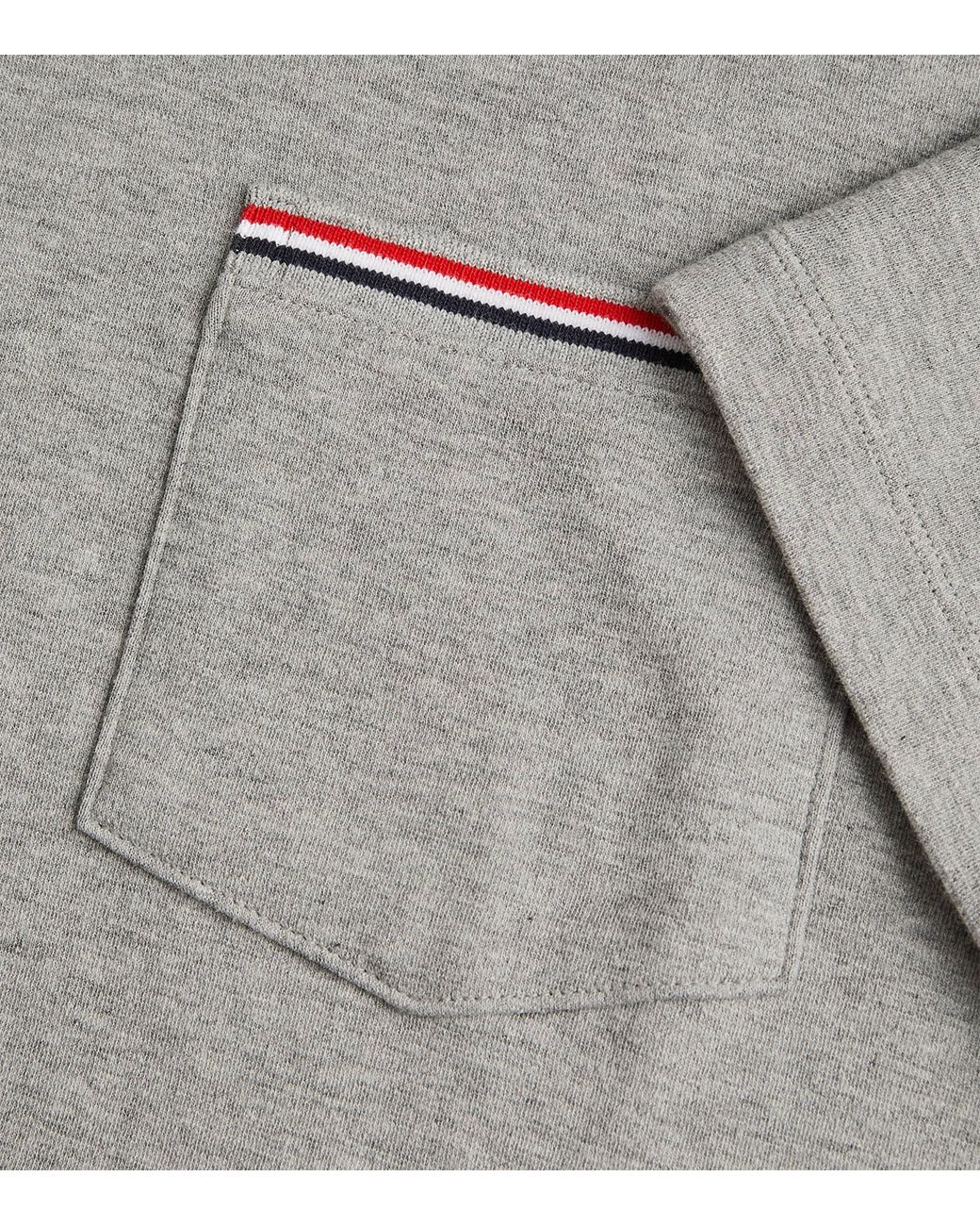Thom Browne Gray Oversized Tricolour Pocket T-Shirt for men