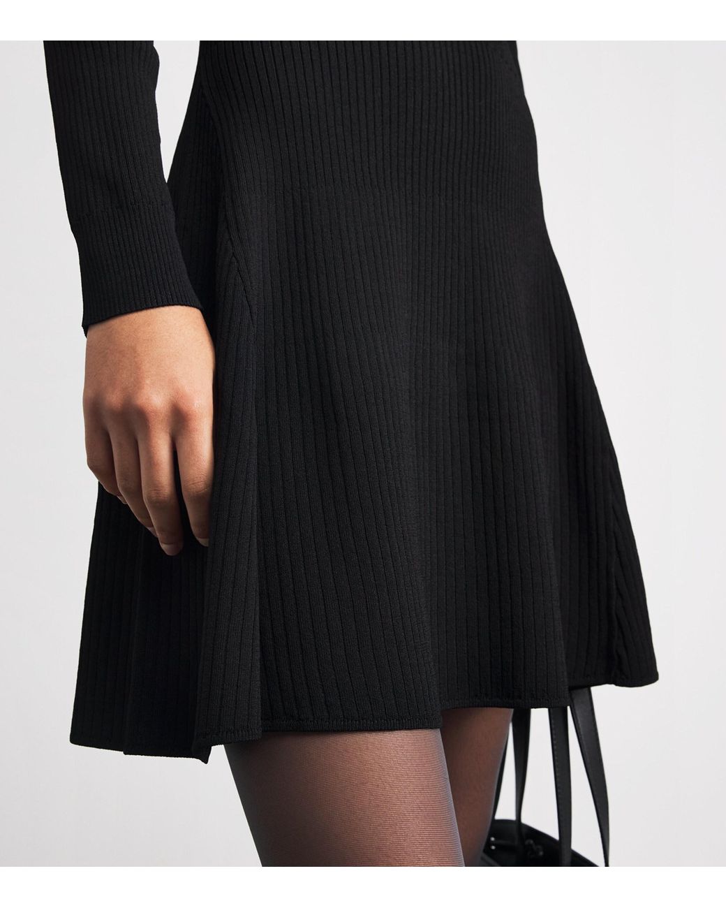 Claudie Pierlot Black Knitted Polo Mini Dress