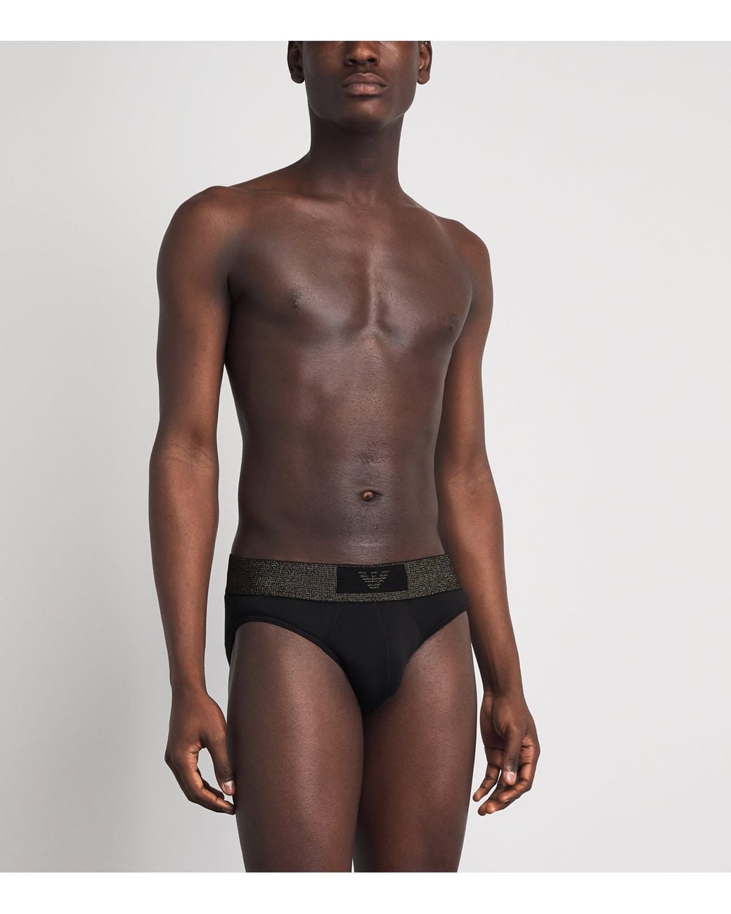 Emporio Armani Brown Stretch-Cotton Logo Boxer Briefs for men