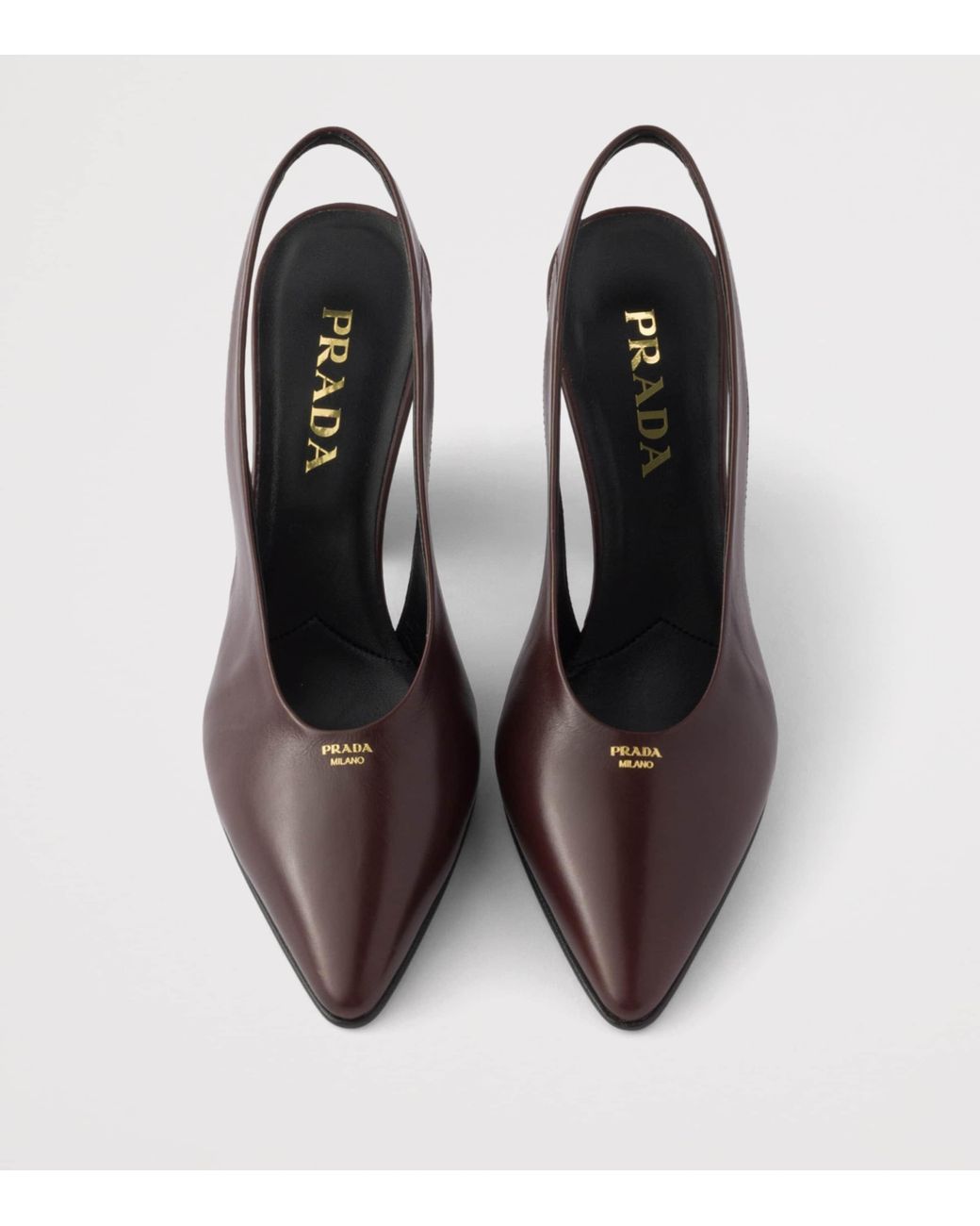 Prada Brown Leather Slingback Pumps 85