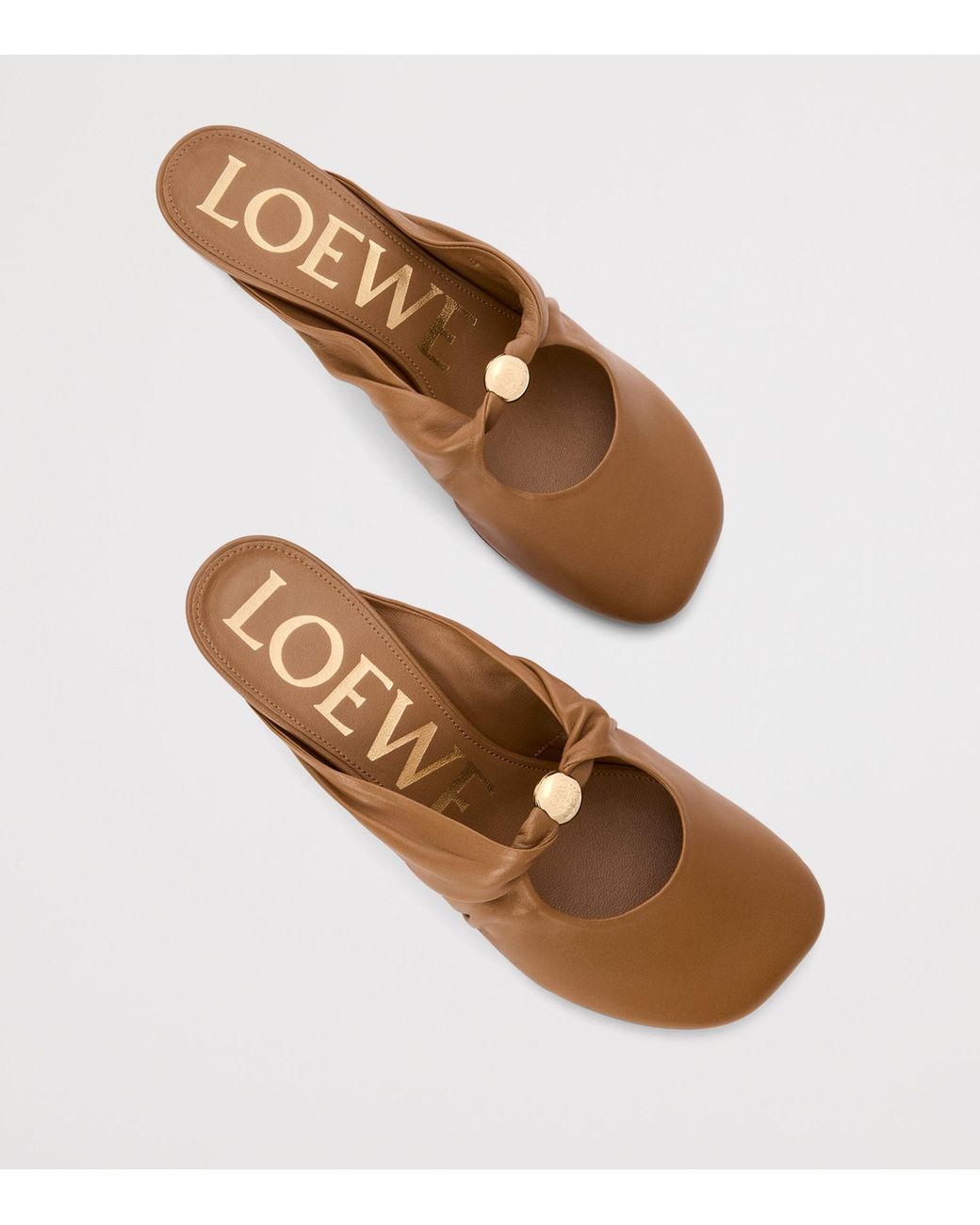 Loewe Brown Lambskin Pebble Soft Heeled Mules 45