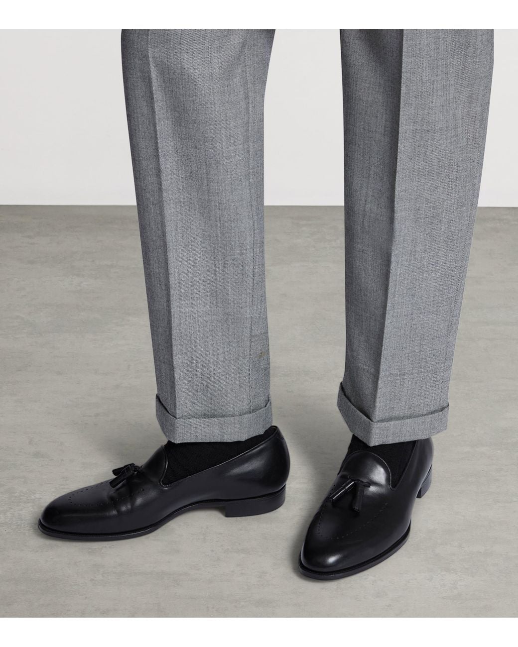Dunhill Black Calf Leather Tassel Loafers for men