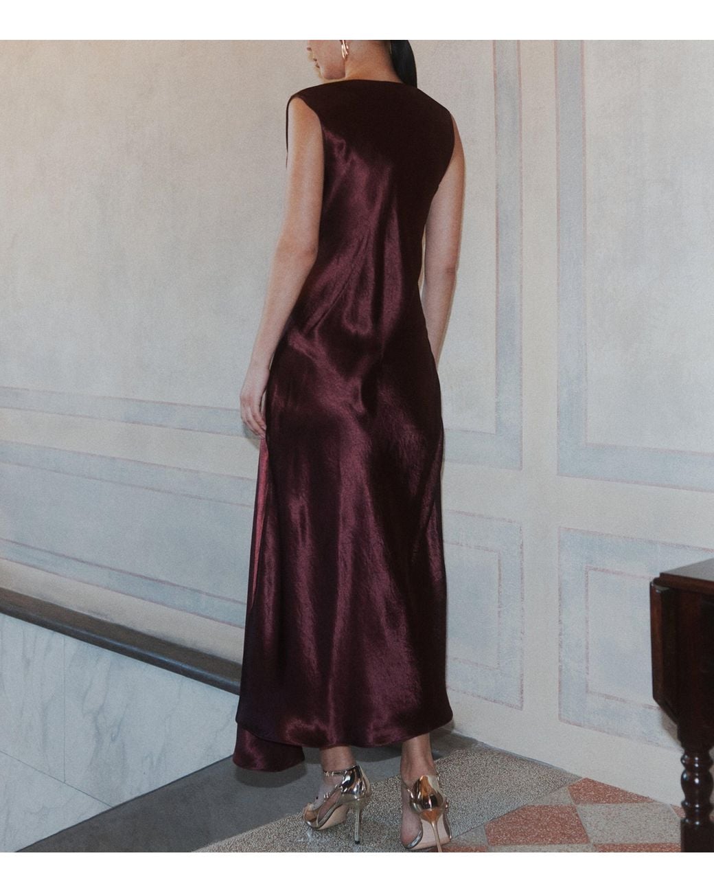 Marella Purple Satin Midi Dress