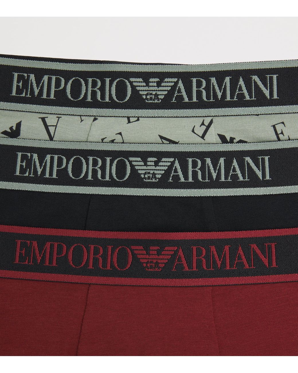 Emporio Armani Red Stretch-Cotton Logo Trunks for men