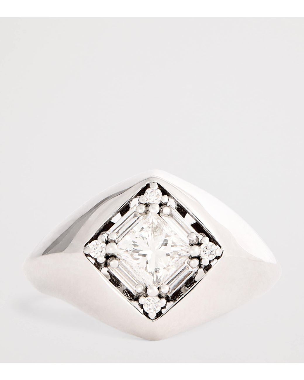 Suzanne Kalan Metallic And Diamond Princess Signet Ring