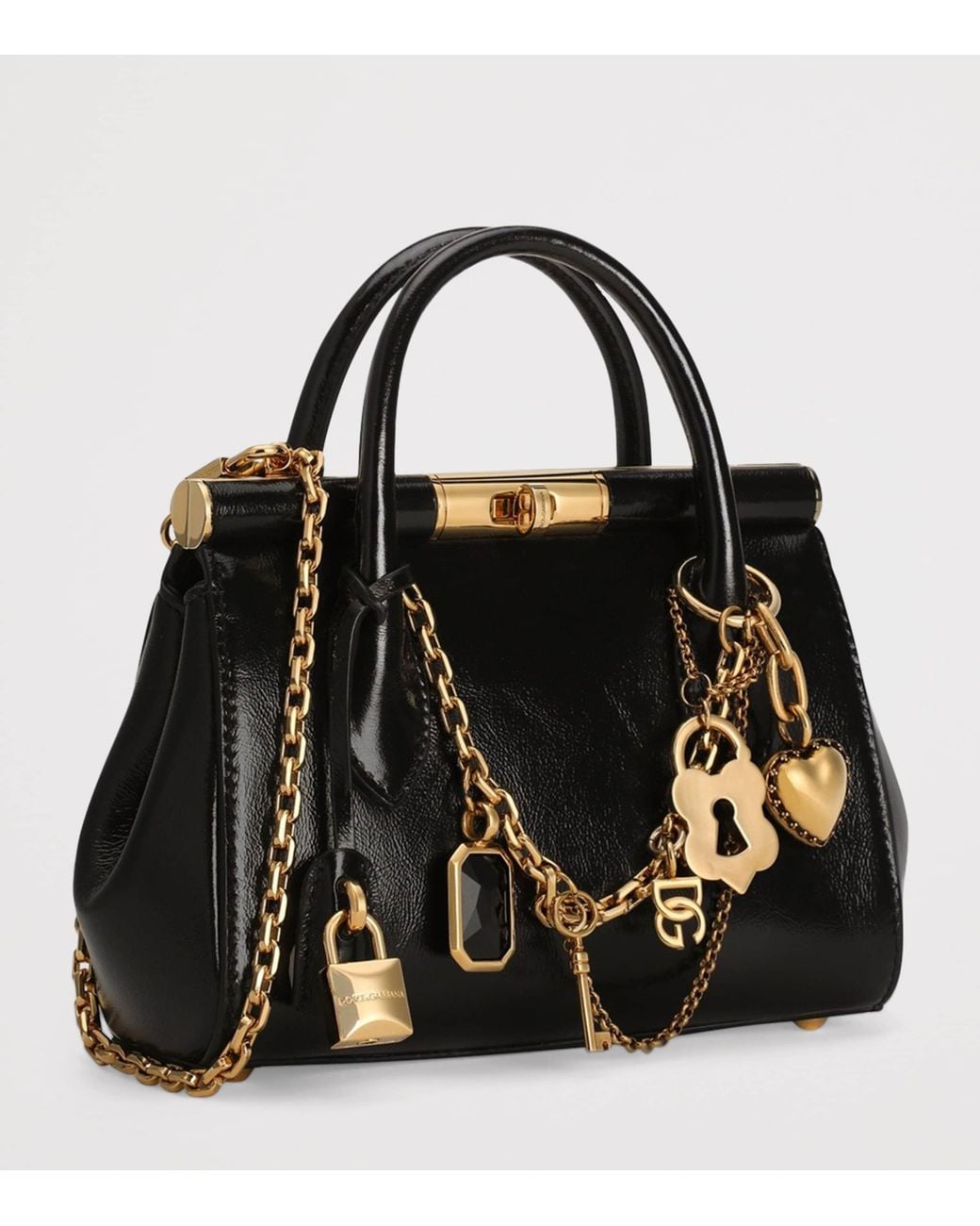 Dolce & Gabbana Black Mini Leather Marlene Day Shoulder Bag