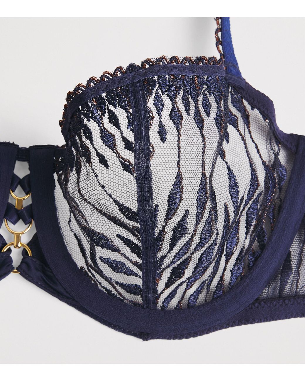 Aubade Blue Embroidered Voodoo Kiss Half-Cup Bra