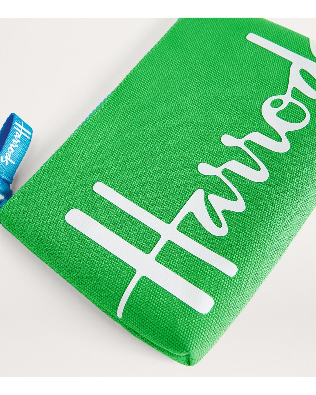 Harrods Green Small Cotton Logo Pouch