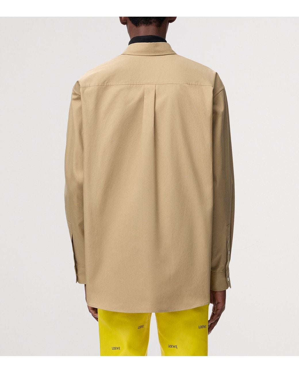 Loewe Natural Cotton Anagram Embroidered Shirt for men