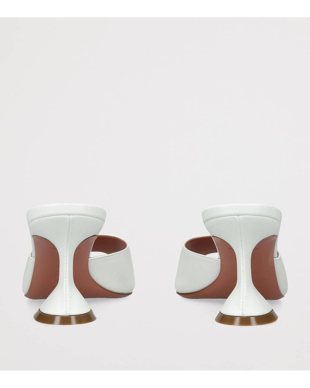 AMINA MUADDI White Leather Lupita Heeled Mules 70