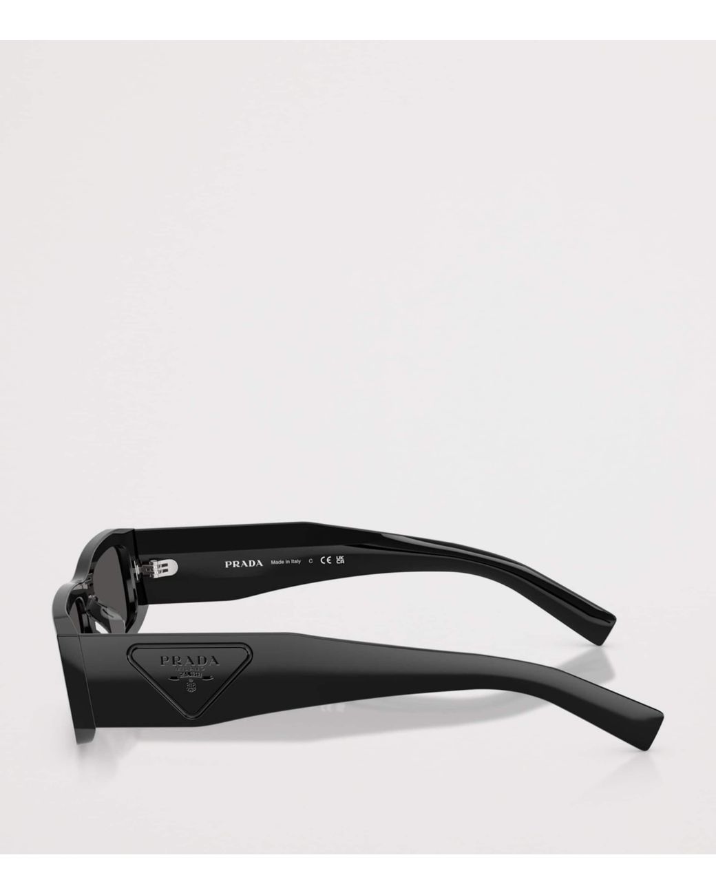 Prada Black Acetate Rectangle Sunglasses for men