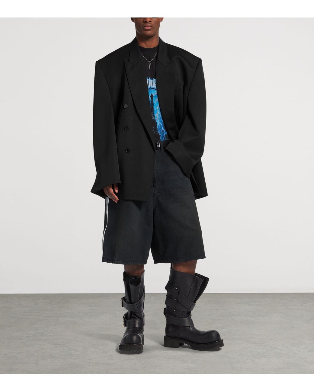 Balenciaga Black Wool Oversized Too Far Blazer for men