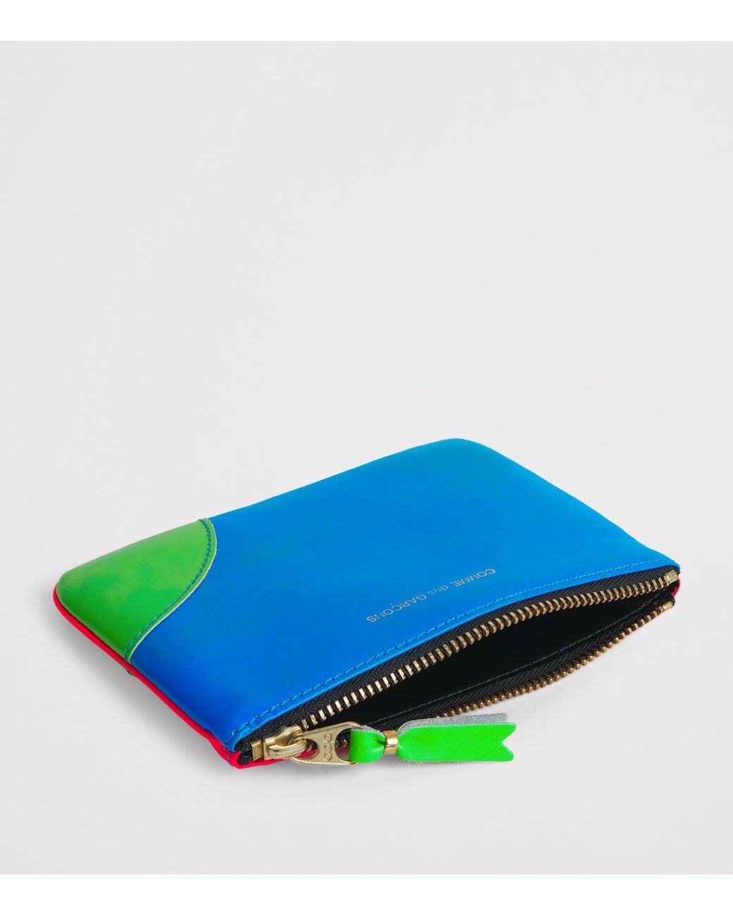 Comme des Garçons Blue Small Leather Super Fluo Pouch for men