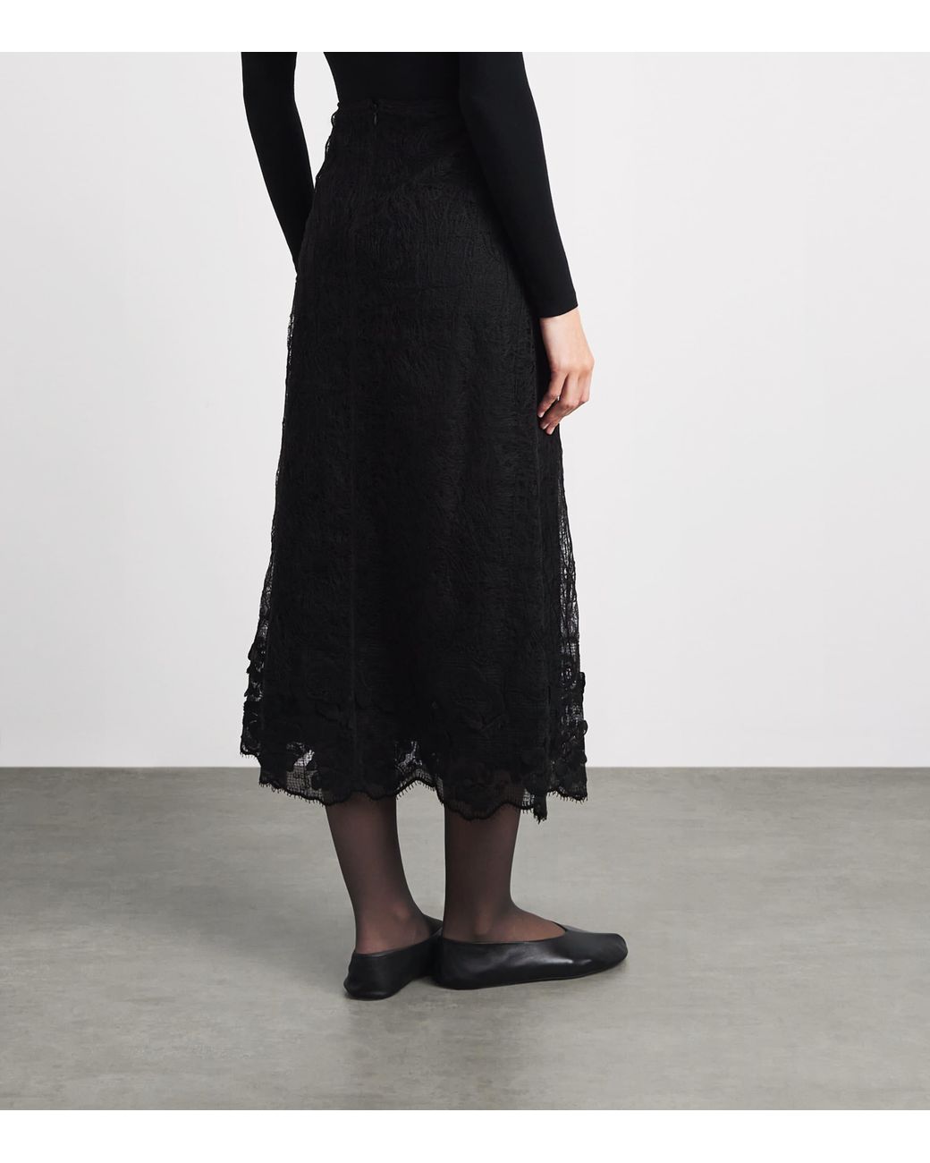 Fabiana Filippi Black Lace Maxi Skirt