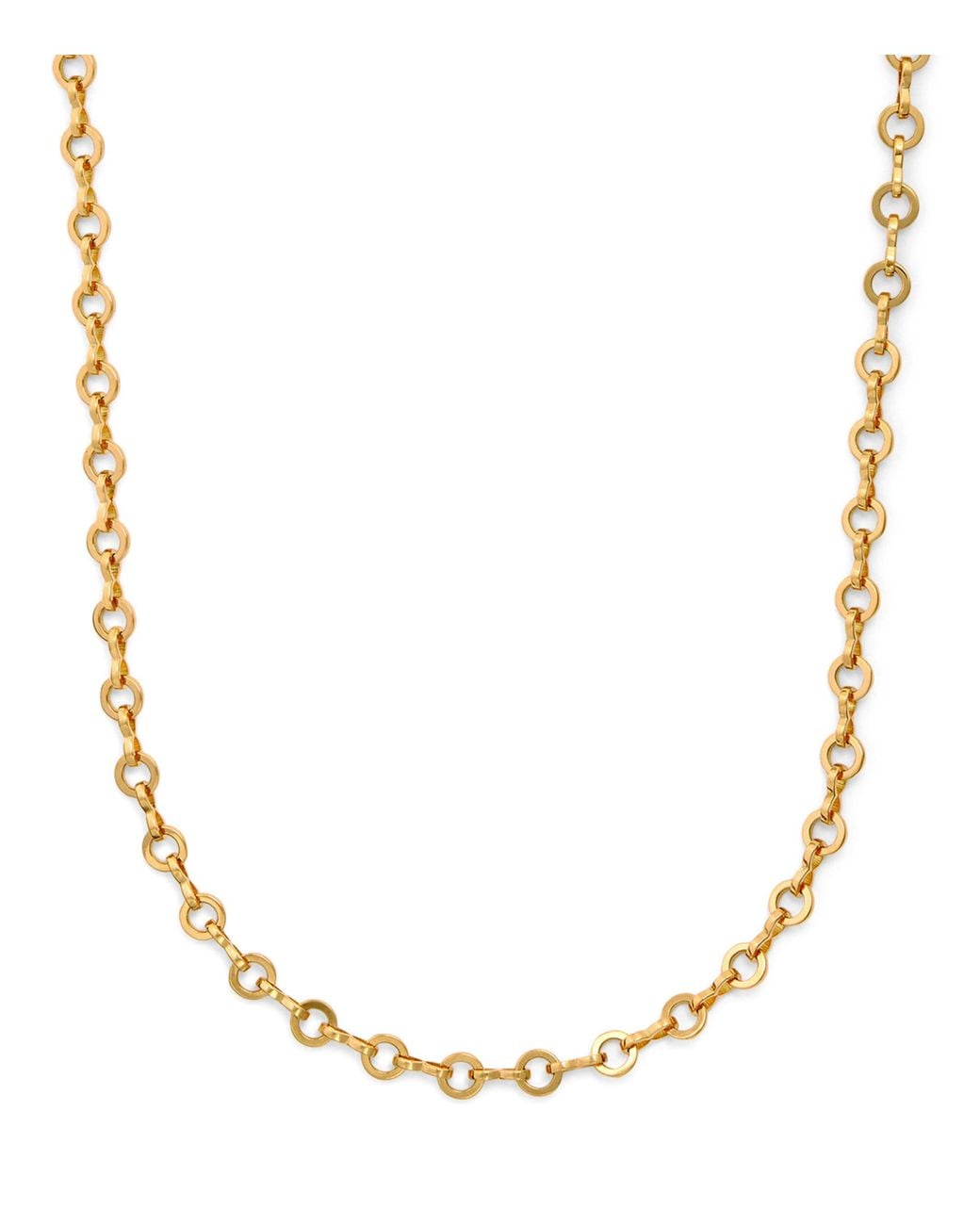 Azlee Metallic Medium Circle-Link Chain Necklace