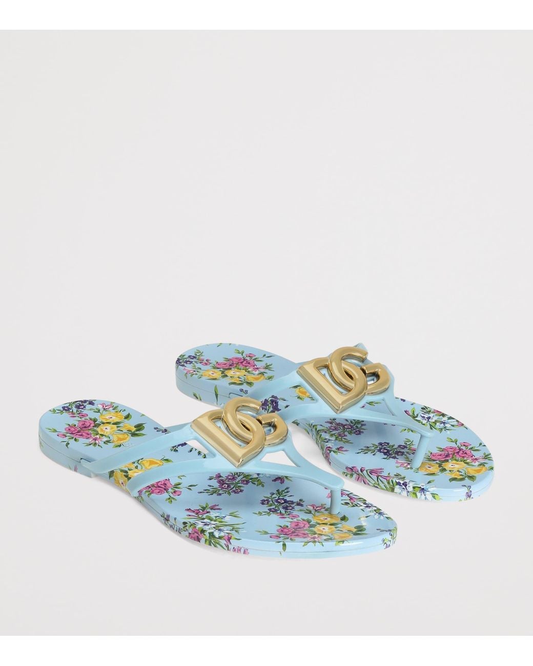 Dolce & Gabbana Blue Logo Flip Flops