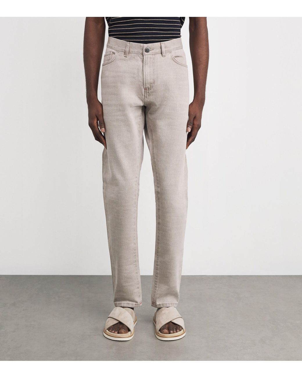 Isaia Gray Straight Jeans for men