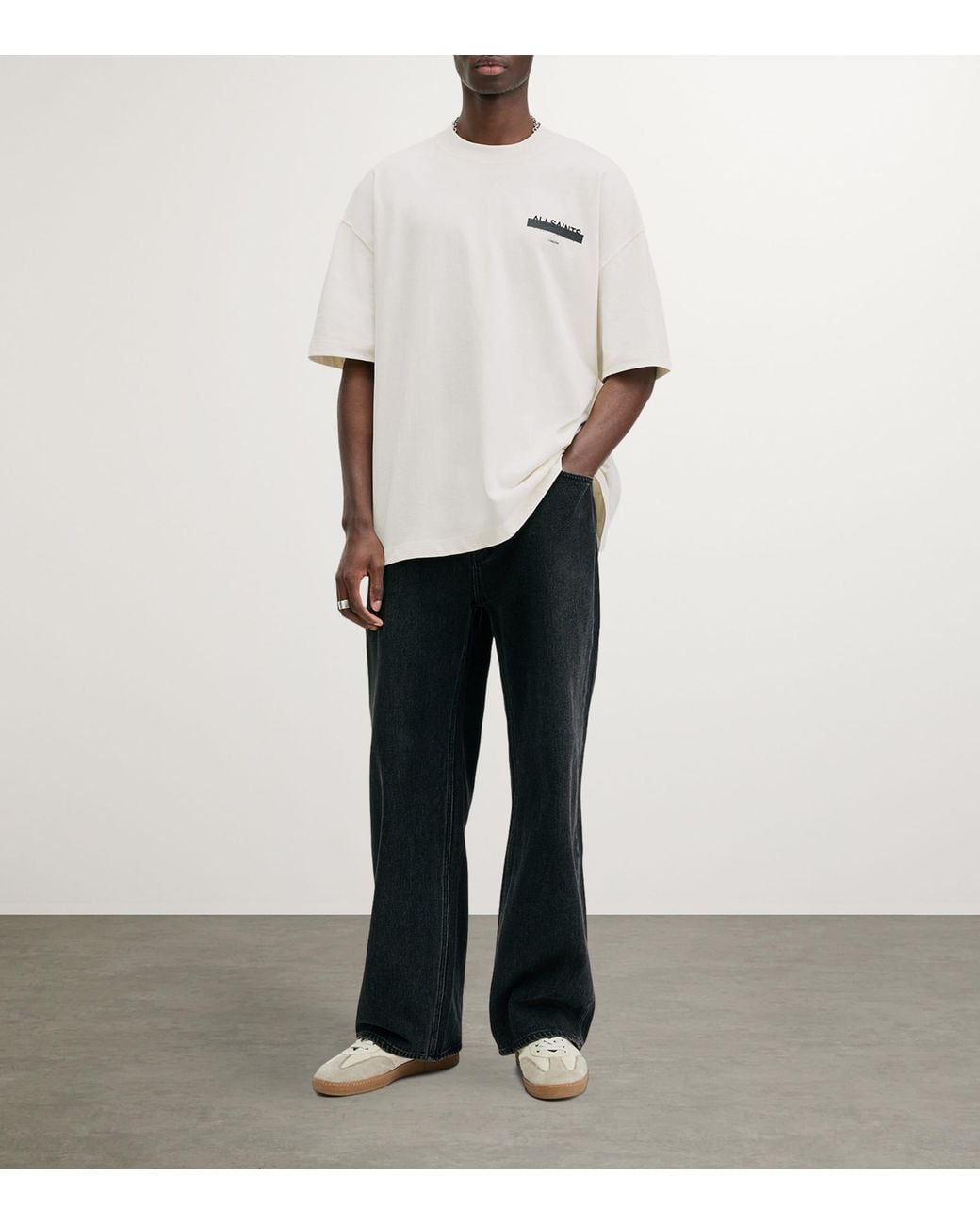 AllSaints White Organic Cotton Redact T-Shirt for men
