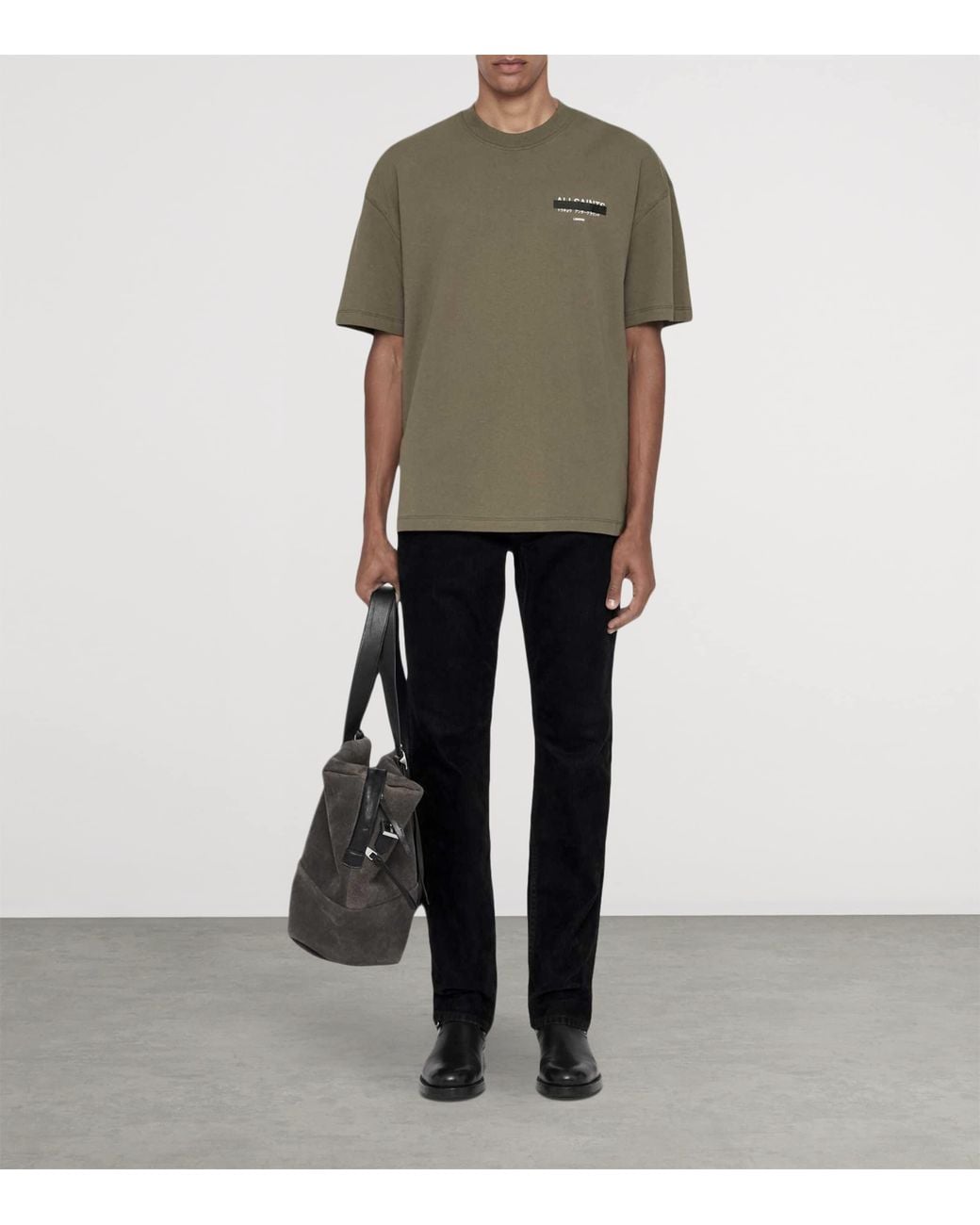 AllSaints Green Organic Cotton Redact T-Shirt for men